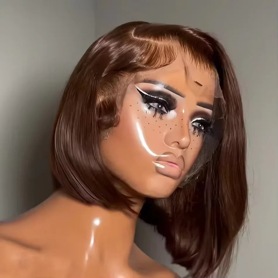 Straight Short Bob Wig 13x4 4x4 HD Lace Frontal Wigs 100% Human Hair
