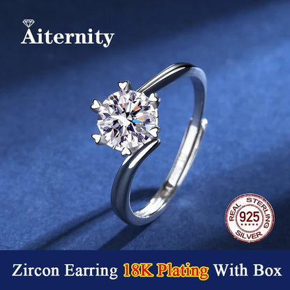 Square 18K Plating S925 Sterling Silver D Color Adjustable Size