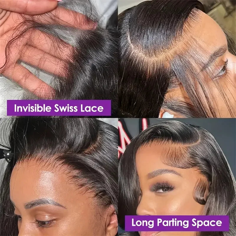 HD Transparent 13x4 13x6 Body Wave Lace Front Human Hair Wigs 30 34 Inch Pre Plucked Lace Frontal Wig 200 Density 4x4 5x5 Wig