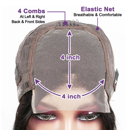 Straight Short Bob Wig 13x4 4x4 HD Lace Frontal Wigs 100% Human Hair