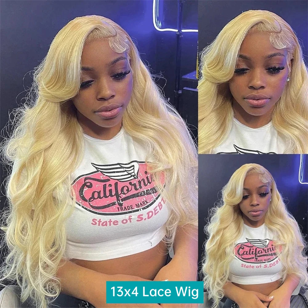 613 13x6 Lace Front Wig Human Hair Body Wave Blonde Lace