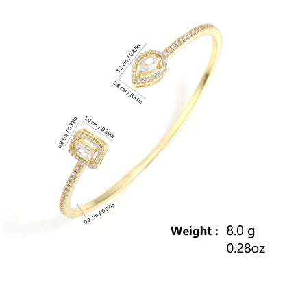 Cubic Zirconia Adjustable Open Bangle Bracelets for Women