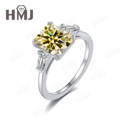 Wedding Ring Lab Grown Gemstones 925 Sterling Silver Plated with 18k Gold Proposal Band Gift Trendy Wholesale Charms Elegant