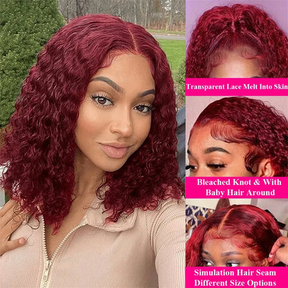 13x4 Lace Frontal Wig Short Bob Kinky Curly Wig Pre Plucked