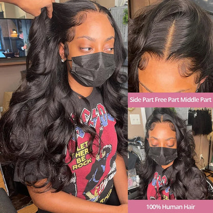 Body Wave 13x4 13x6 Hd Transparent Lace Front Wigs Human Hair Wig Brazilian  30 40 Inch Body Wave Lace Frontal