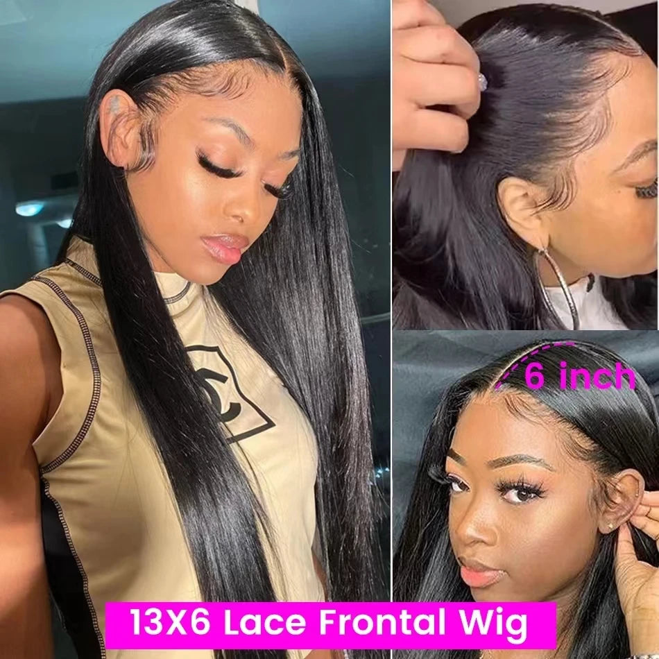 HD Transparent 13x4 13x6 Lace Front Human Hair Wigs Brazilian 360 Straight Lace Frontal