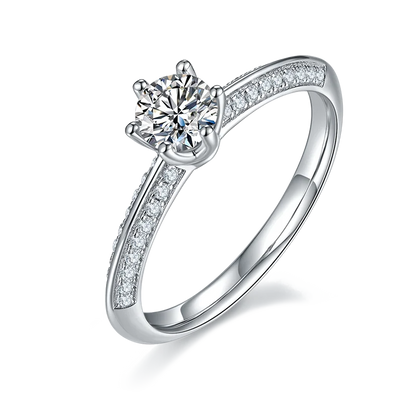 Romantic wedding ring, 0.5 carat high-quality lab-grown diamond, S925 sterling silver base, exquisite gift for girlfriend.