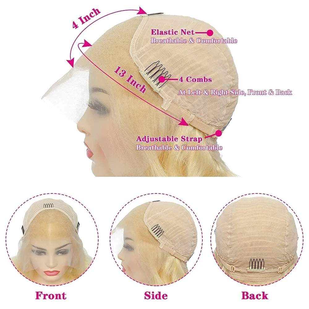 Short Bob Curly Wave Lace Front Wigs Human Hair 13x4 Hd Deep