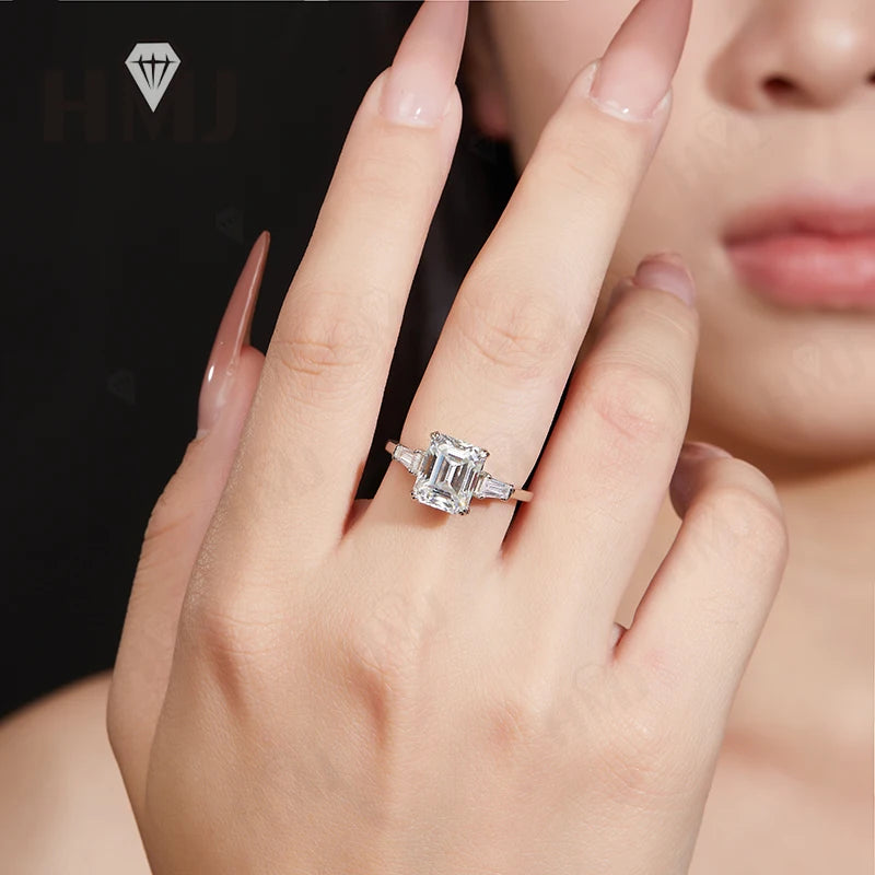 Wedding Ring Lab Grown Gemstones 925 Sterling Silver Plated with 18k Gold Proposal Band Gift Trendy Wholesale Charms Elegant