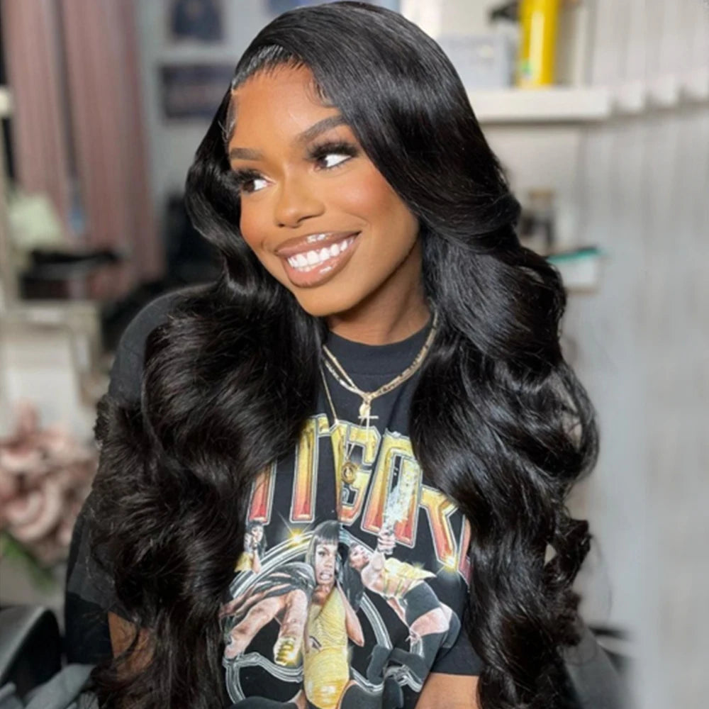 180% Density Body Wave 13x6 Lace Front Wigs Human Hair Pre Plucked 13x4 HD Transparent Lace Frontal Wigs Human Hair For Women
