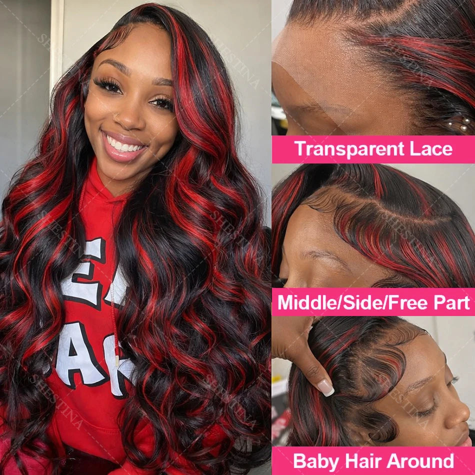 99J Highlight Wig Human Hair 13x4 HD Body Wave Lace Frontal