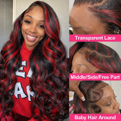 99J Highlight Wig Human Hair 13x4 HD Body Wave Lace Frontal