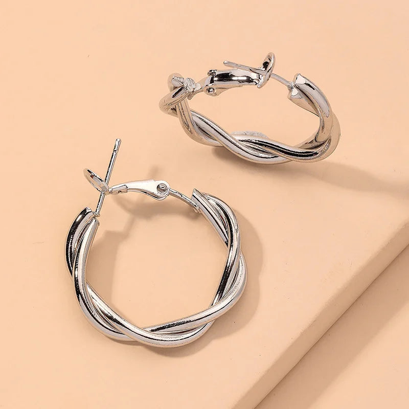 Shiny Big Circel Cross Hoop Earrings for Women Exquisite