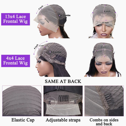 Straight Short Bob Wig 13x4 4x4 HD Lace Frontal Wigs 100% Human Hair