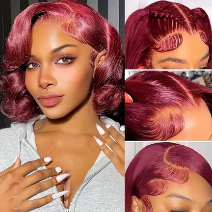 99j Burgundy Lace Front Wigs Human Hair Red Burgundy Wig 220%