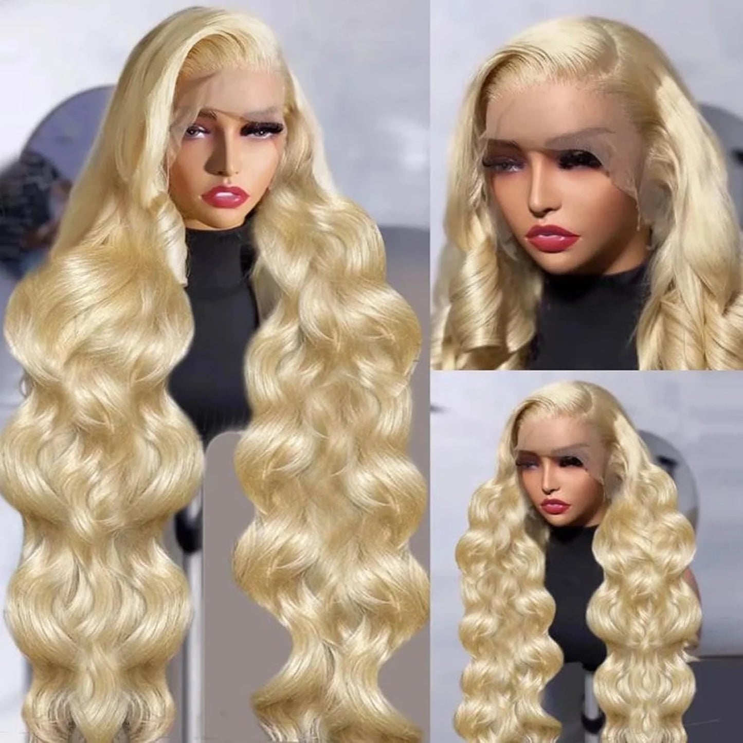 613 13x6 Lace Front Wig Human Hair Body Wave Blonde Lace